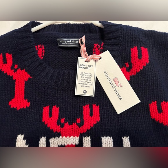Vineyard Vines New England Wool Blend Sweater Size Small Navy NWT - Picture 8 of 8